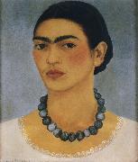 Frida Kahlo The self-portrait of wore the necklace oil painting on canvas